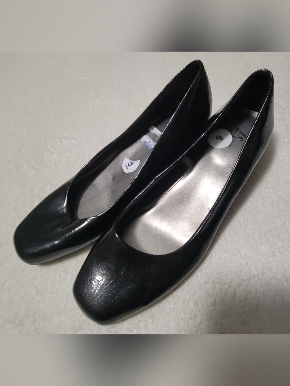 Life Stride Black Patent Leather Wedge Size 9